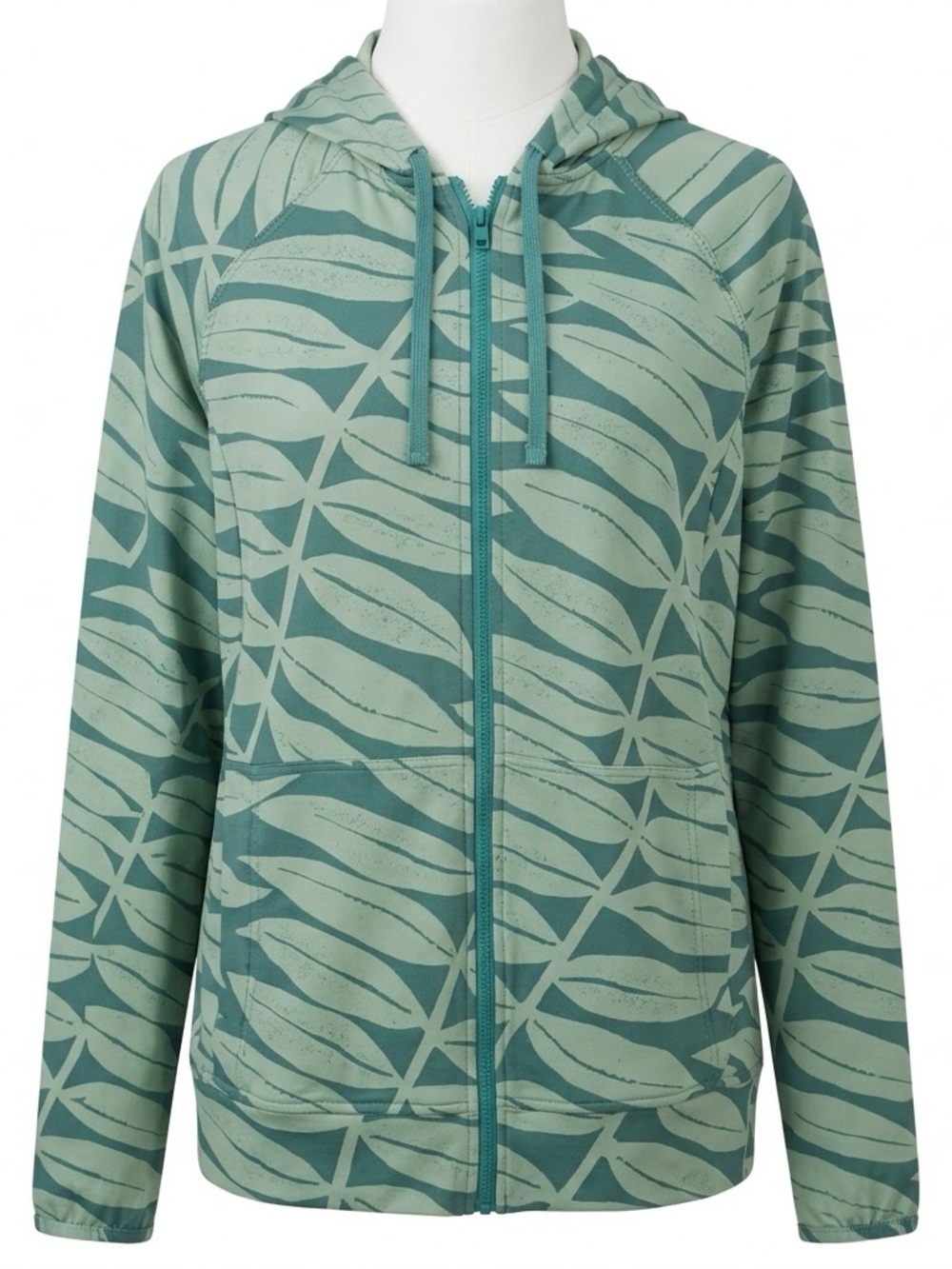 Patagonia Green Leaf-Print Full-Zip Hoodie